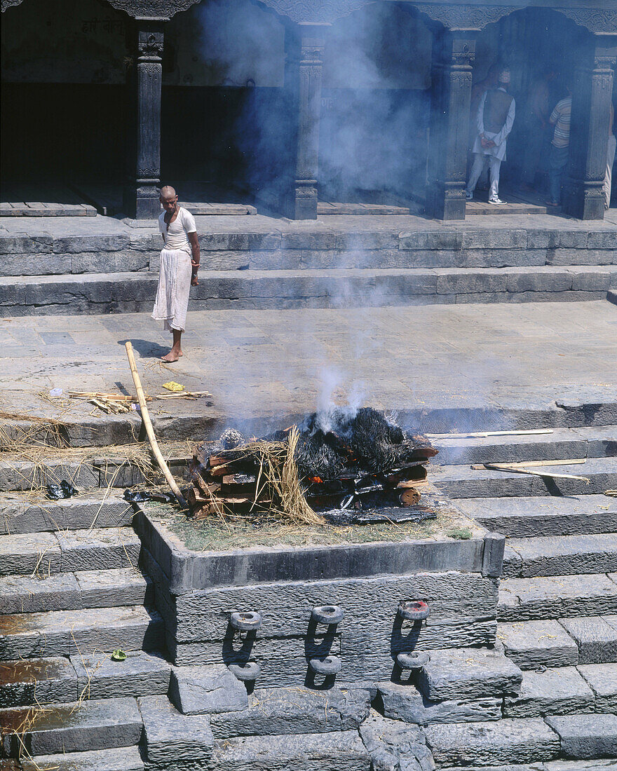 Cremation. Hindu temple Pashupatinath. Kathmandu. Nepal.
