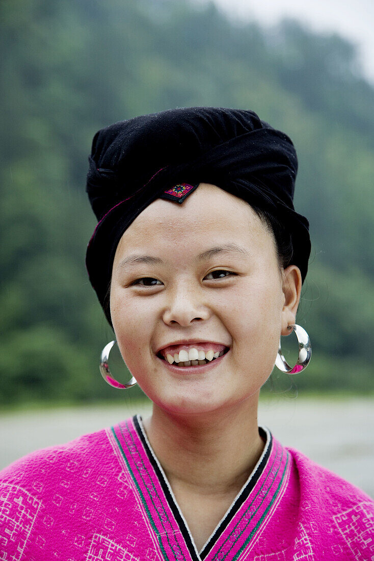 Yao Chinese woman. Guilin. Longsheng. Guangxi Province. China.