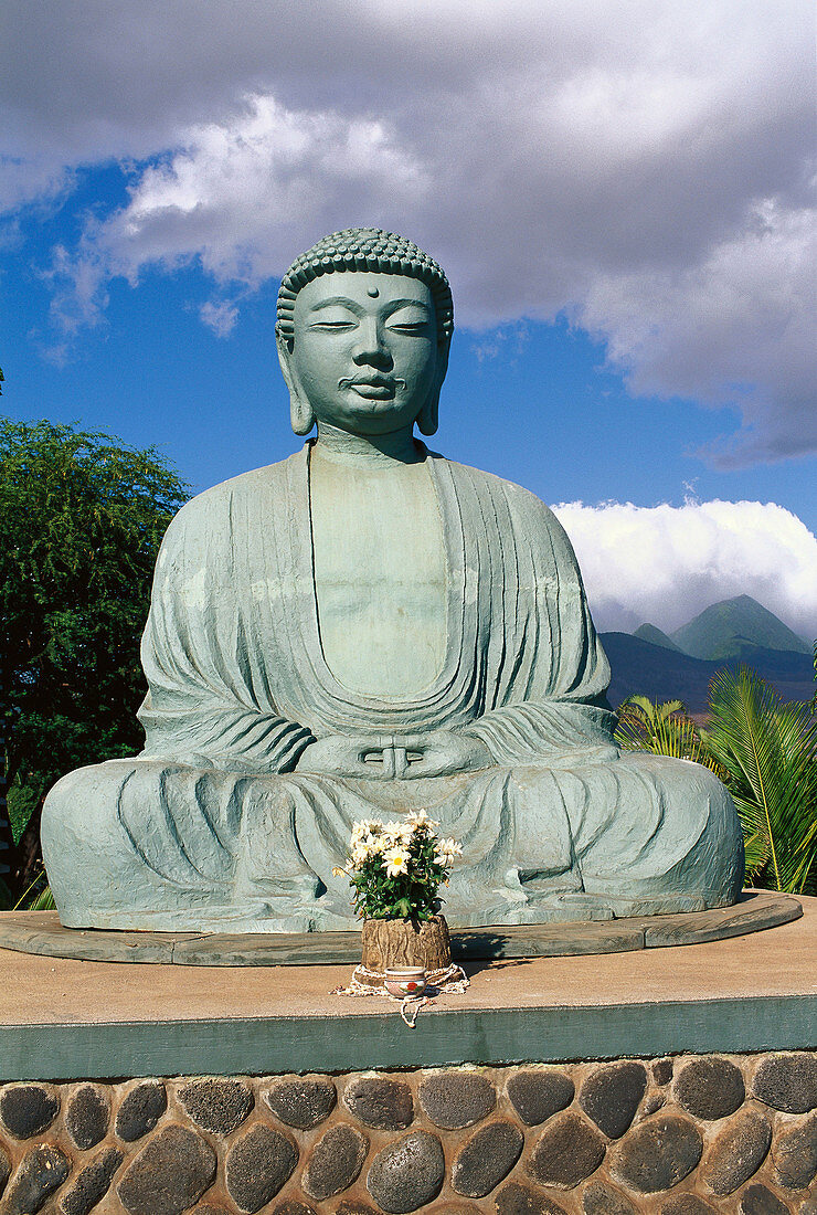 Buddha statue at the Jodo Mission. Lahaina. Maui Island. Hawaii. USA