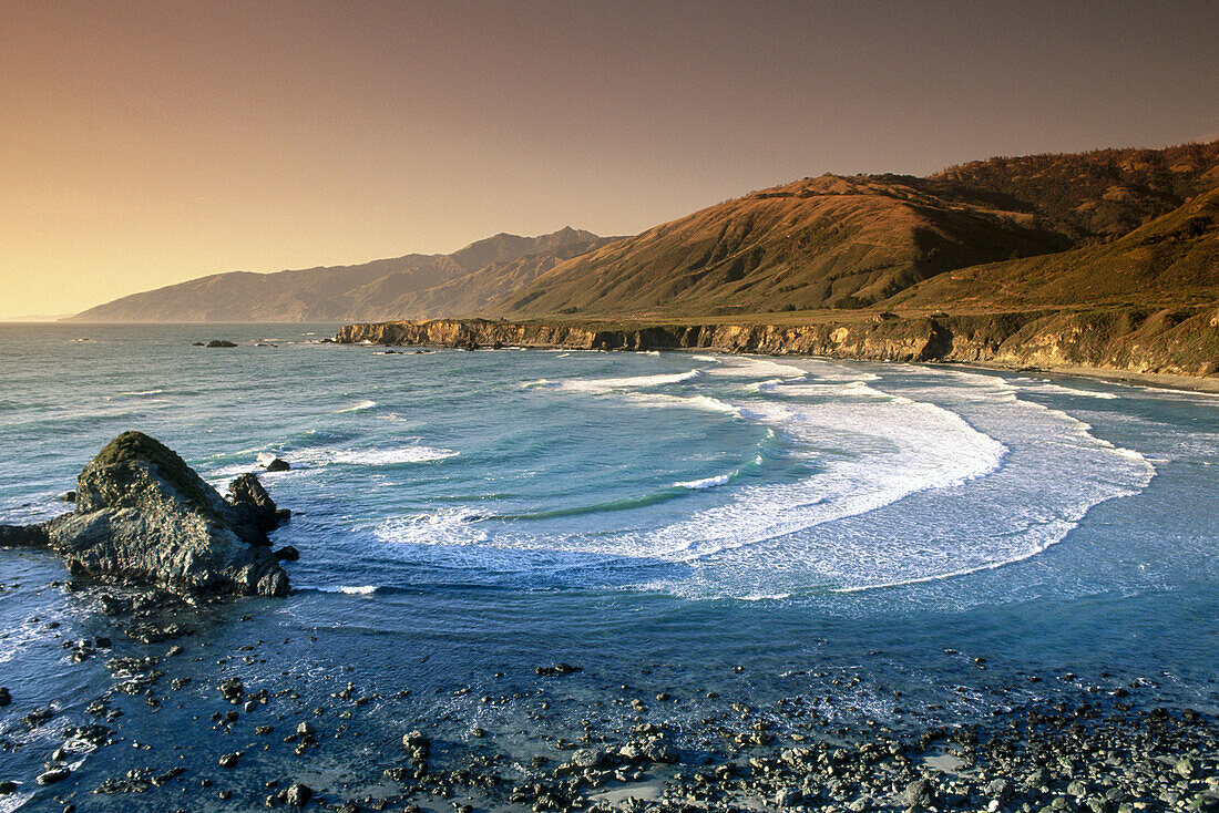 Sand Dollar Beach and the Santa Lucia Mountains at Pacific Valley, Big Sur, California
