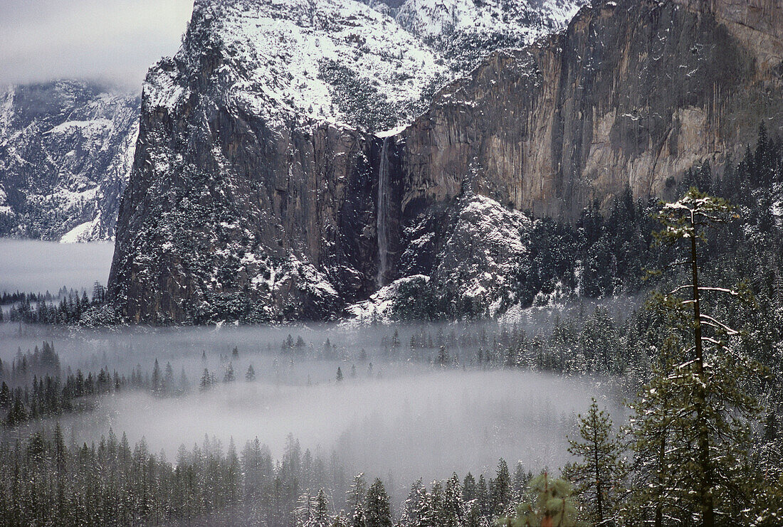 Yosemite Valley in winter, Yosemite National Park. California. USA
