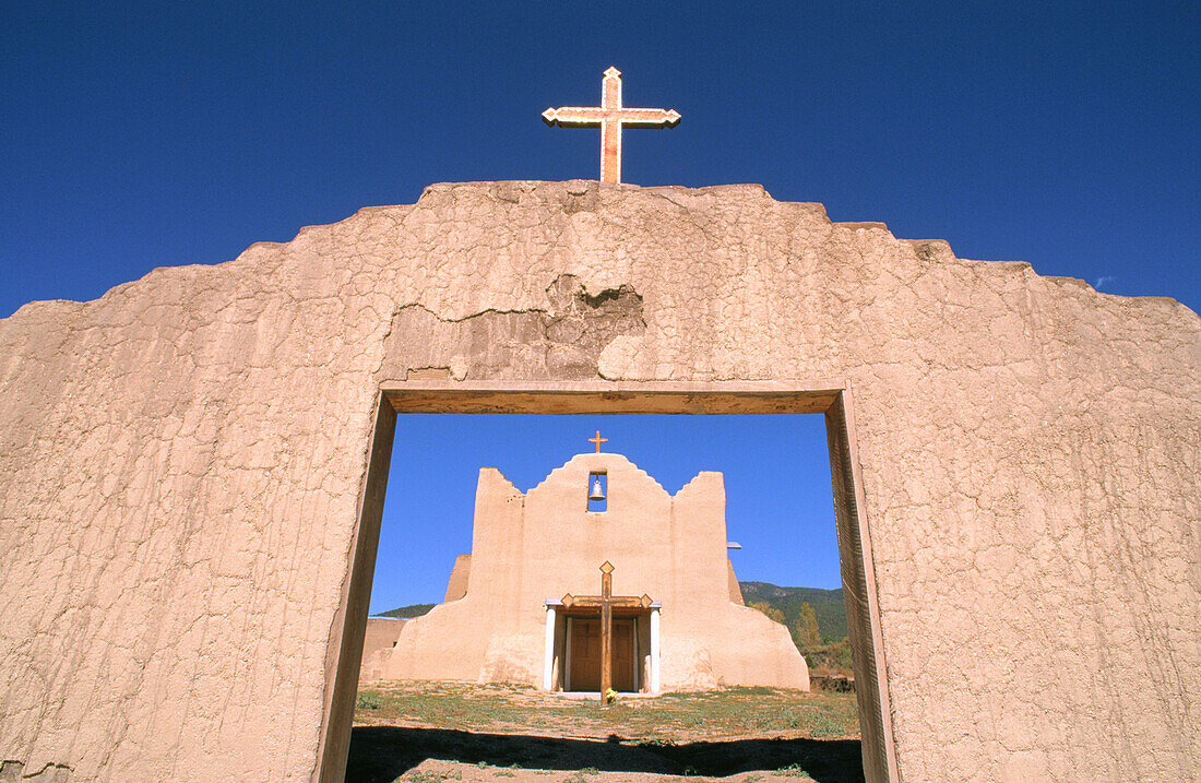 Church of San Lorenzo. Picuris Pueblo. New Mexico. USA