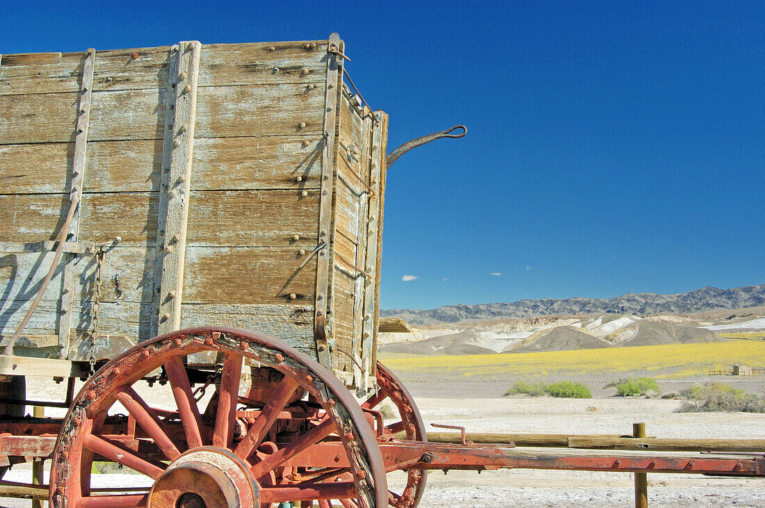 20 mule team wagon at Harmony Borax Works, Death Valley National Park, California