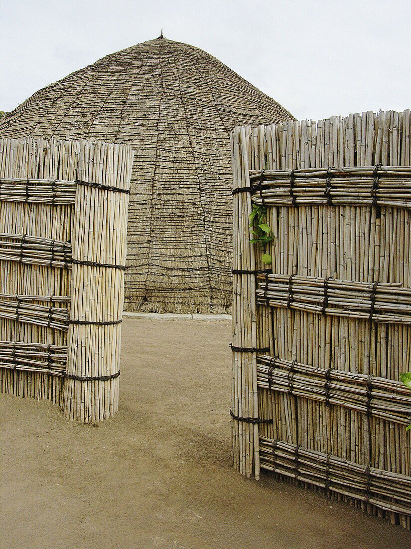 Outside of traditional tribal king s dwelling in Rwanda