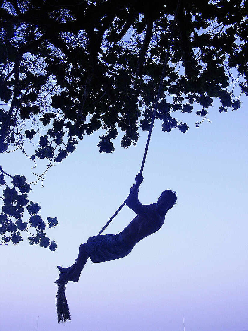  Amusement, Color, Colour, Concept, Concepts, Dusk, Exterior, Fun, Hang, Hanging, Holiday, Holidays, Human, Irreal, Leisure, Odd, One, One person, Out of place, Outdoor, Outdoors, Outside, People, Person, Persons, Recreation, Rope, Ropes, Silhouette, Silh