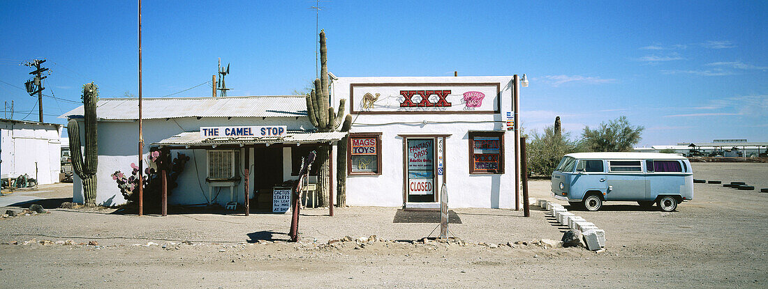 The Camel Stop roadside shop in Arizona desert, USA