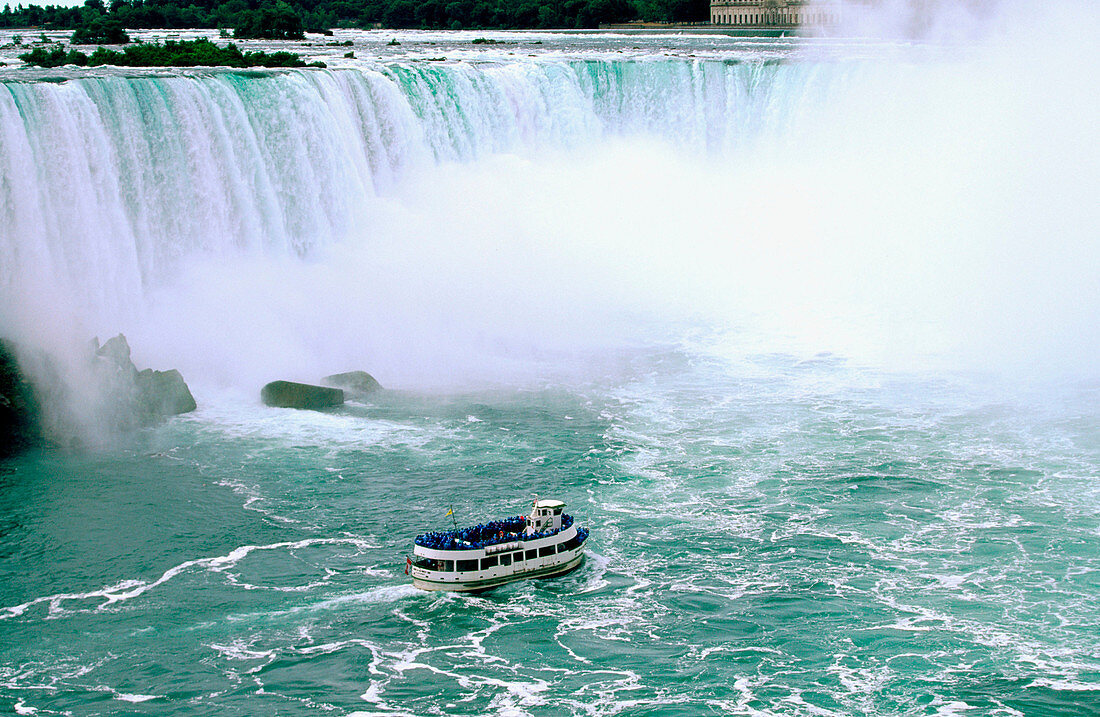 Tourist boat in the Niagara Falls. Ontario. Canada