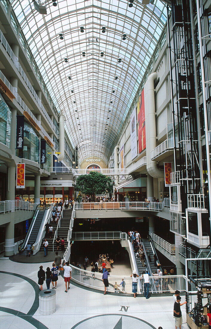 Interior of the Eaton Shopping Center in Toronto. Ontario. Canada
