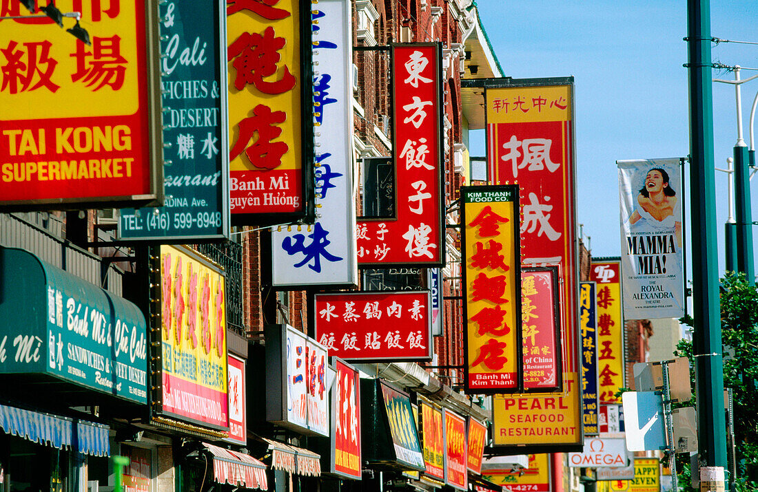 Signs in Chinatown. Toronto. Ontario. Canada