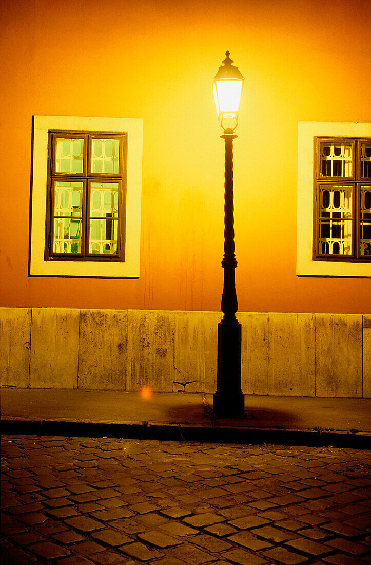 Night in the Castle District in Budapest. Hungary