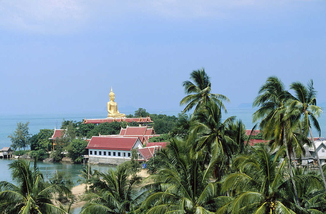 The Big Buddha (12m) in Wat Phra Yai Temple. Koh Samui Island. Thailand