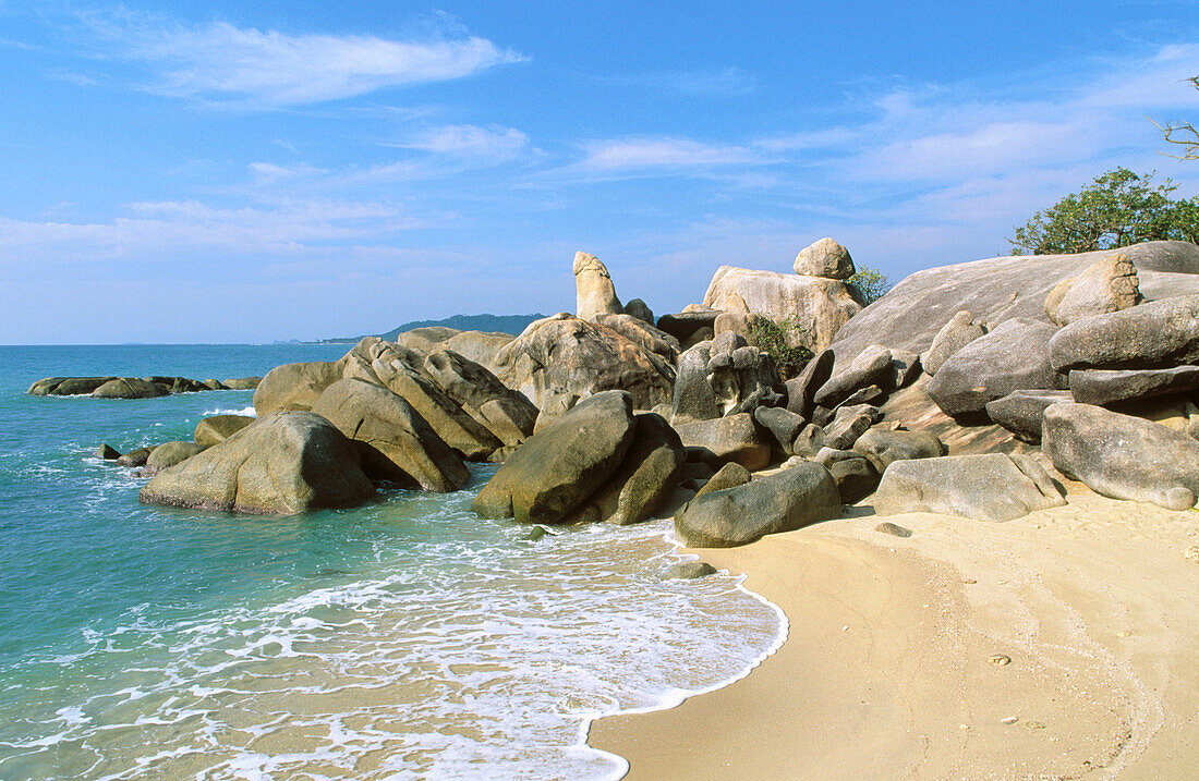 Penis shaped rock called Grand Father Rock (Hin Ta). Koh Samui island. Thailand