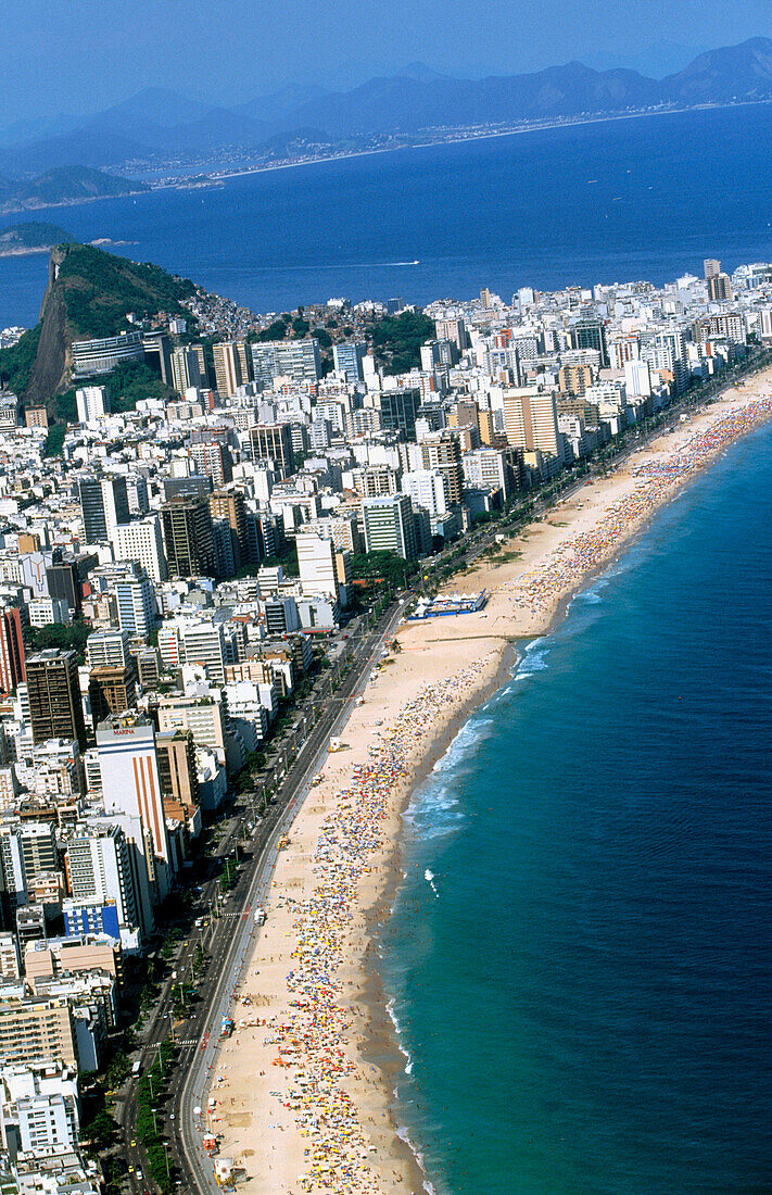 The beach of Ipanema from above. Rio de Janeiro. Brazil