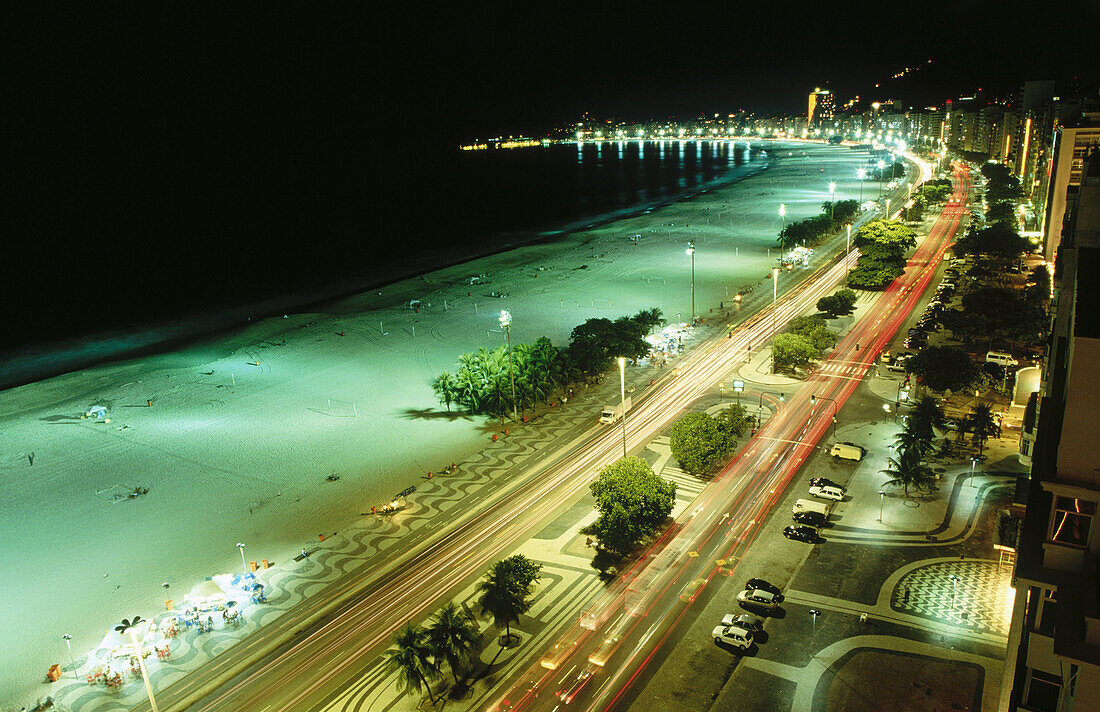 Atlantica Avenue and Copacabana Beach. Rio de Janeiro. Brazil