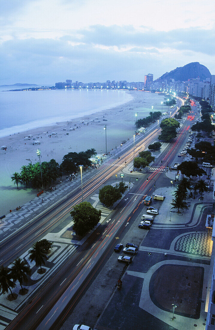 Atlantica Avenue and Copacabana Beach. Rio de Janeiro. Brazil
