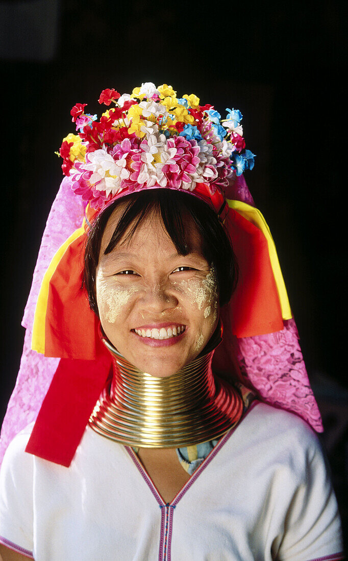 Long neck woman. Padaung Hilltribe. Mae Hong Son. Thailand