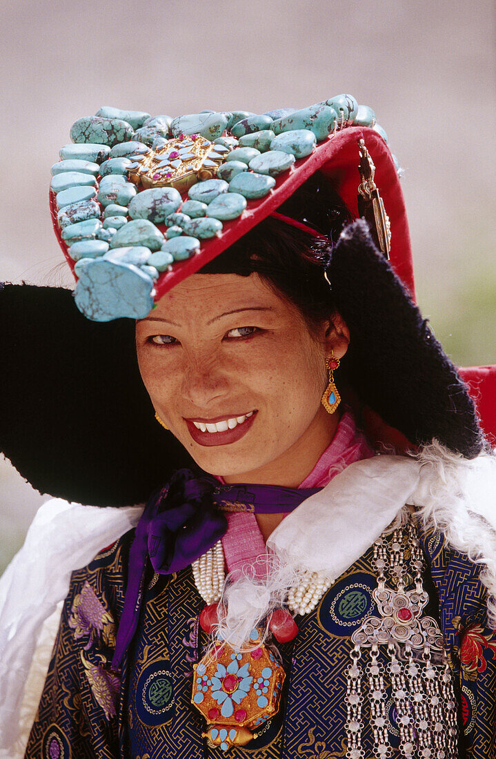 Typical Ladakh bride. Likkir. Jammu and Kashmir, India