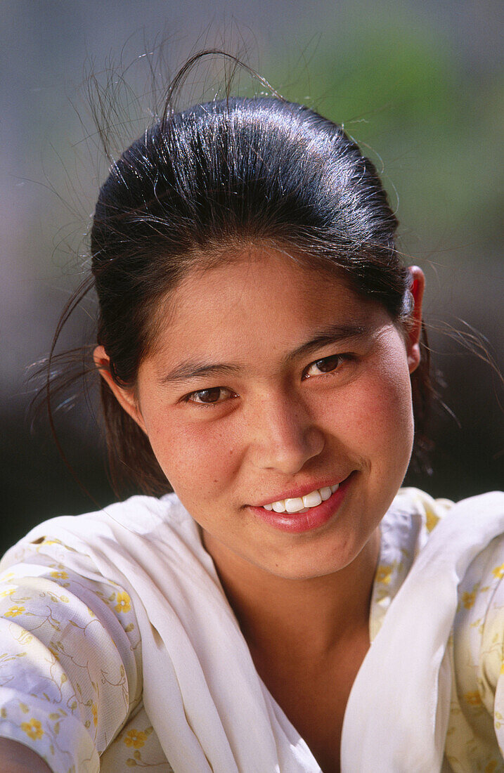 Ladakhi girl in Nubra Valley. Jammu and Kashmir, India