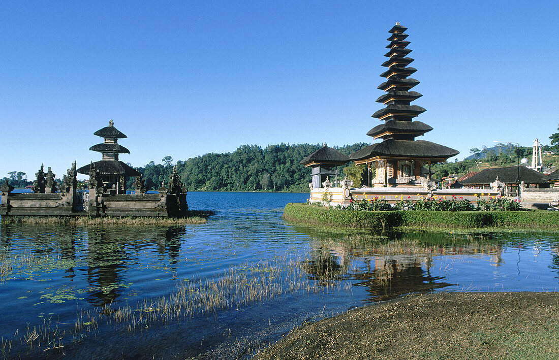 Ulun Danu Temple in Lake Baratan. Bedugul. Bali, Indonesia