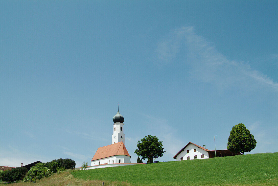 Church of the village Endlkirchen near Altötting. Upper Bavaria (Oberbayern). Bavaria. Germany