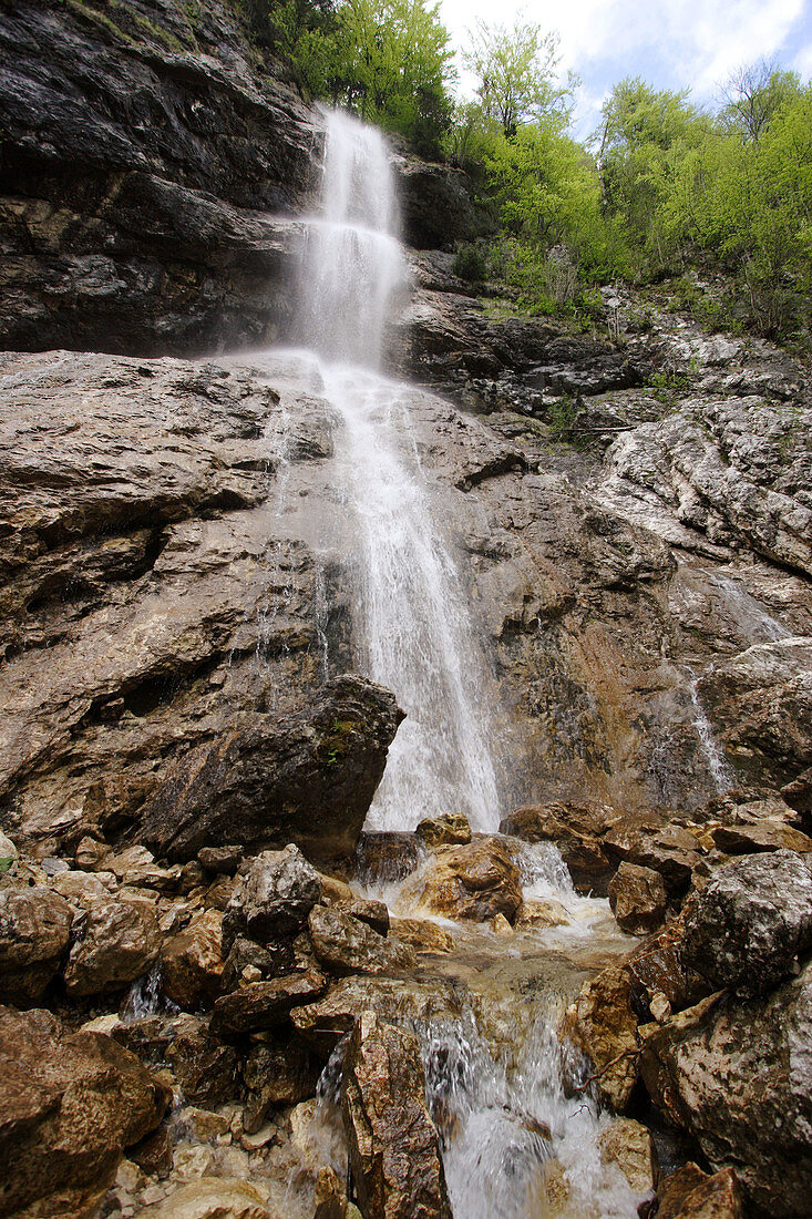 waterfall in Einfang, Aschau im Chiemgau, Priental, Chiemgau, Alps, Upper Bavaria, Oberbayern, Germany