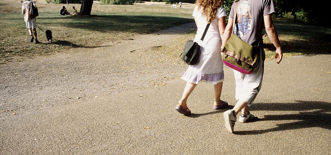 People in park. Hampstead Heath, London. England