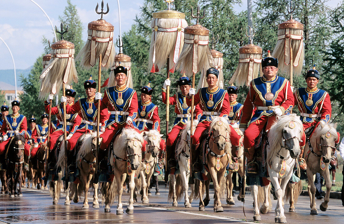 Guard of Honor. Naadam Festival. Ulan Bator. Mongolia