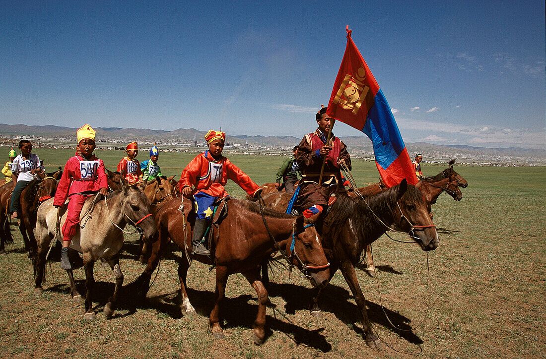 Horse racing. Naadam festival. Mongolia