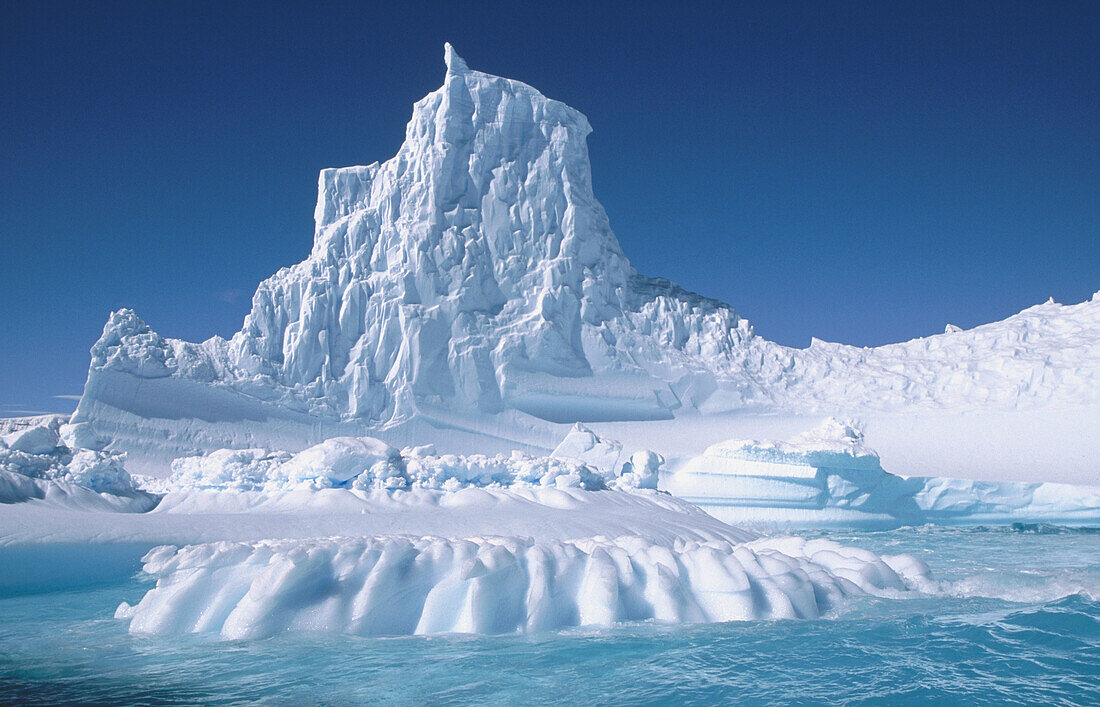 Eroded iceberg in Lemaire Channel. Antarctic Peninsula. Antarctica