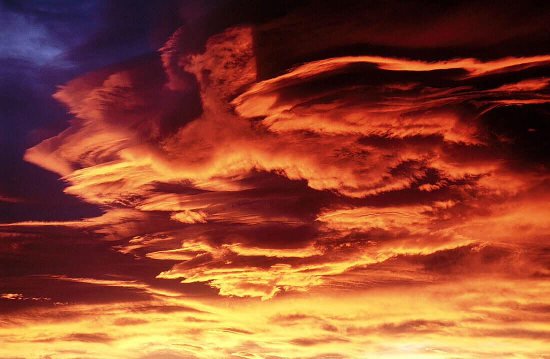 Stormy sunrise in the Seward Kaikoura Range, Kaikoura, New Zealand.