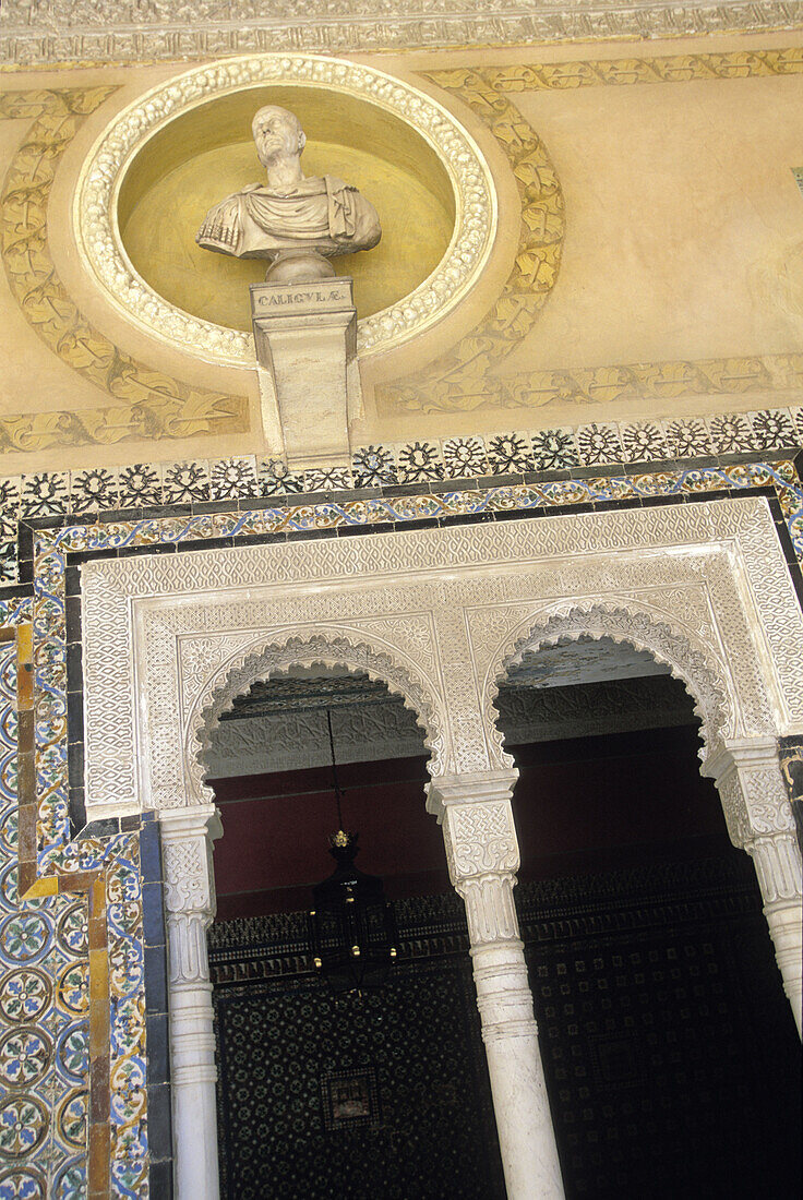 Detail of main courtyard of Casa Pilatos. Sevilla. Spain