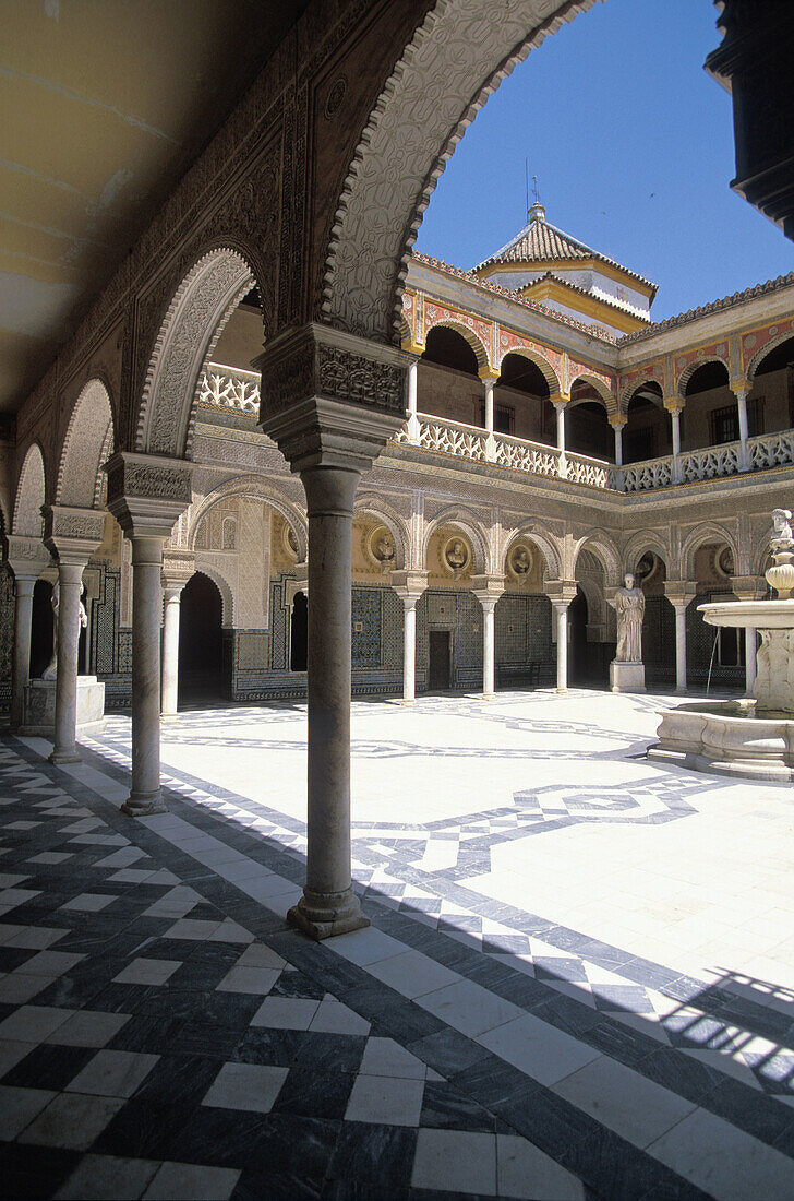 Main courtyard of Casa Pilatos. Sevilla. Spain