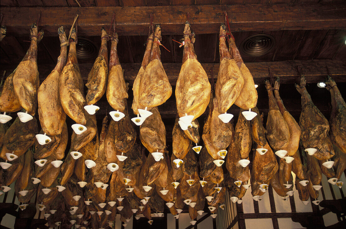 Cured hams. Salamanca. Spain