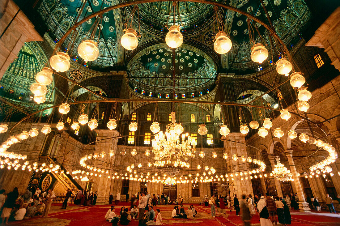 Interior view of Mohamed Ali Mosque, Cairo, Egypt, Africa