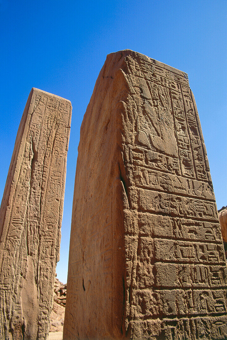 Hieroglyphen in Hathor Tempel, Serabit El-Khadim, Sinai, Ägypten, Afrika