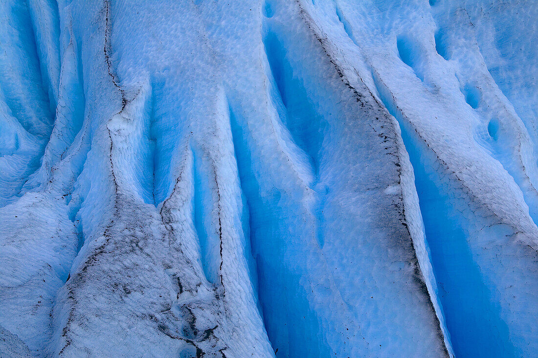 Blue ice. Glacier Briksdalsbreen, Jostedalsbreen NP, Sogn og Fjordane, Norway, Scandinavia, Europe.