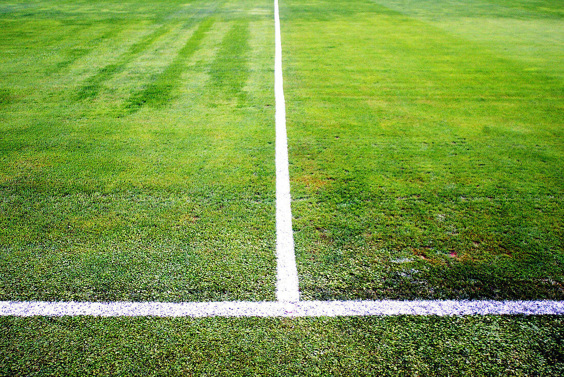  Color, Colour, Concept, Concepts, Daytime, Detail, Details, Exterior, Field, Fields, Football, Grass, Horizontal, Lawn, Line, Lines, Outdoor, Outdoors, Outside, Separated, Separation, Soccer, Sport, Sports, Straight, Symmetrical, Symmetry, G96-276713, ag