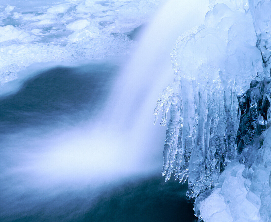 Frozen waterfall. Glencoe. Highlands. Scotland