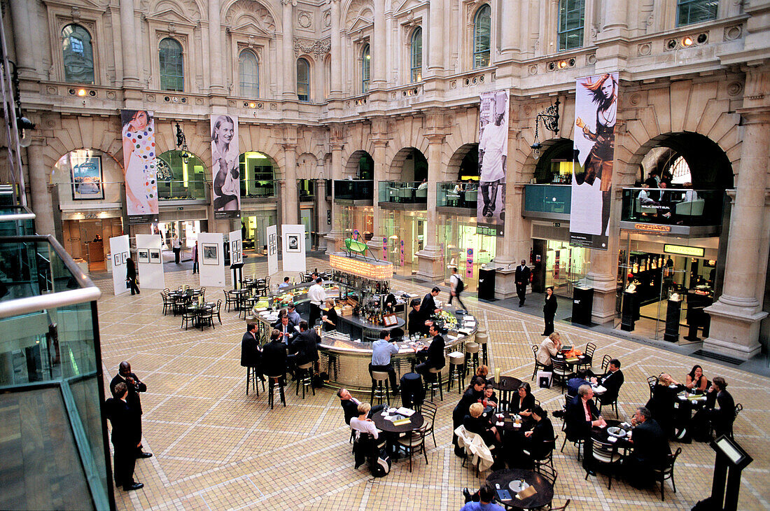 The Royal Exchange, now used as shopping arcade, London, England, UK