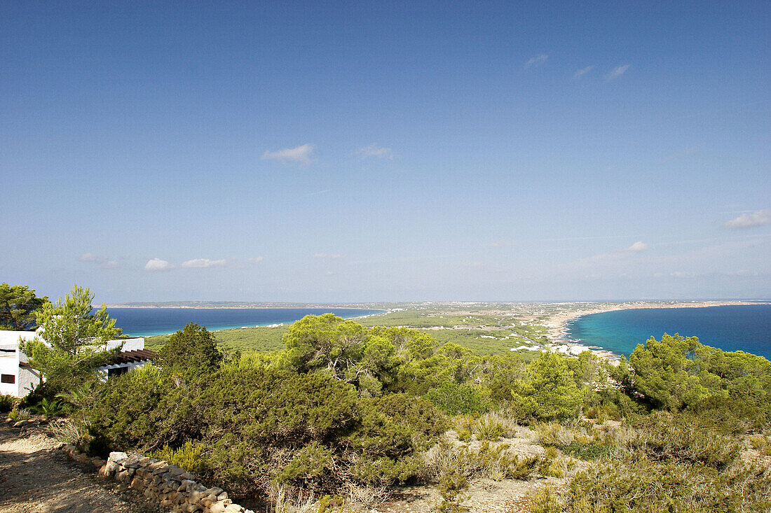 West side of Formentera seen from La Mola. Balearic Islands. Spain