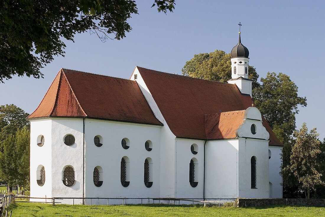 Ilgen near Steingaden, pilgrimage church, Allgäu, Bavaria, Germany