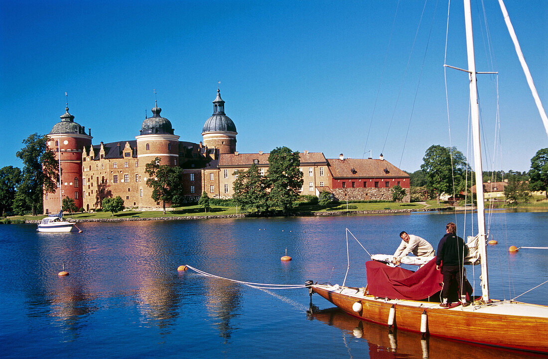 Gripsholms castle with guest harbour. Mariefred. Sweden
