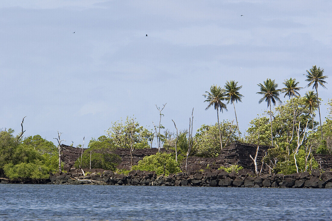 Ruinen der Stadt Nan Madol an der Küste, Pohnpei, Mikronesien, Ozeanien