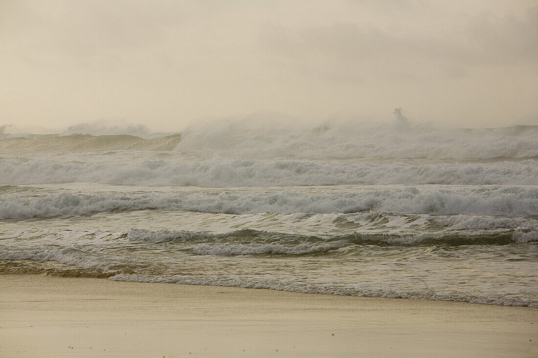 Waves at sunset in winter, Bassin d’Arcachon, Lacanau, Gironde, France, Europe