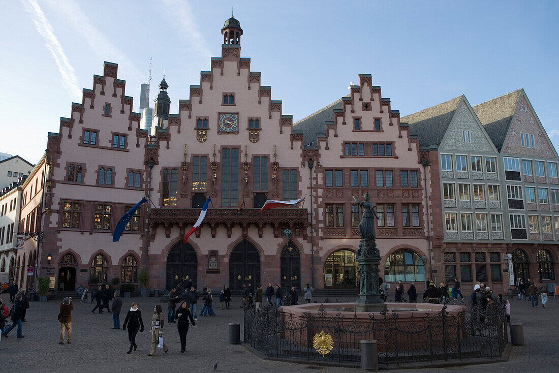 Römer Rathaus am Römerberg, Frankfurt, Hessen, Deutschland, Europa