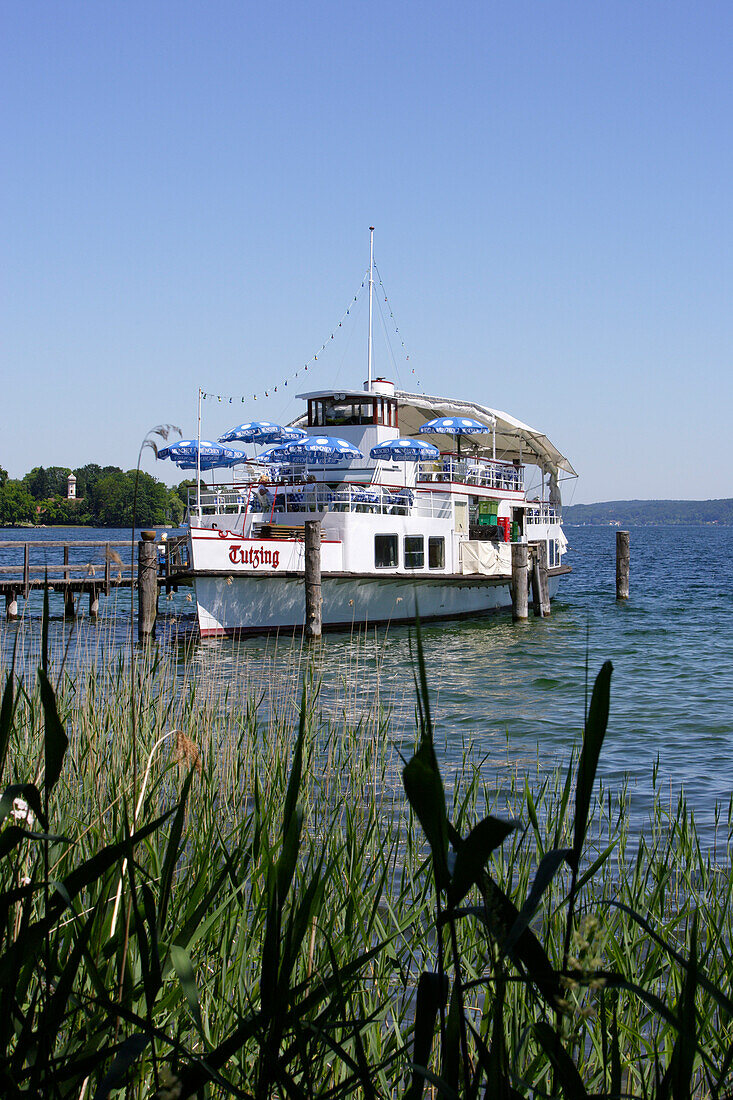 Museumsschiff Tutzing am Seeufer, Starnberger See, Kustermannpark, Tutzing, Bayern, Deutschland