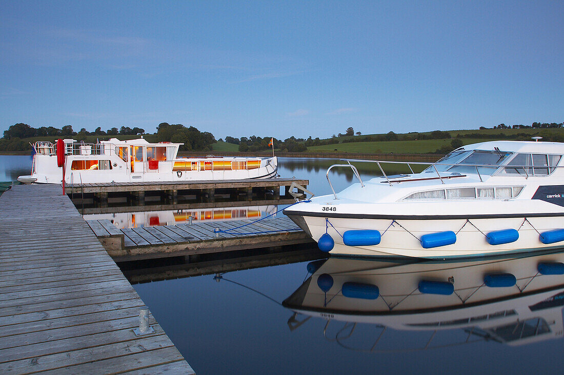 outdoor photo, with a houseboat on the Lower Lough Erne, Shannon & Erne Waterway, County Fermanagh, Northern Ireland, Europe