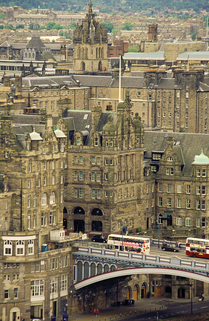 Scotsman Hotel, North Bridge (view from Nelson Monument, Calton Hill). Edinburgh. Scotland