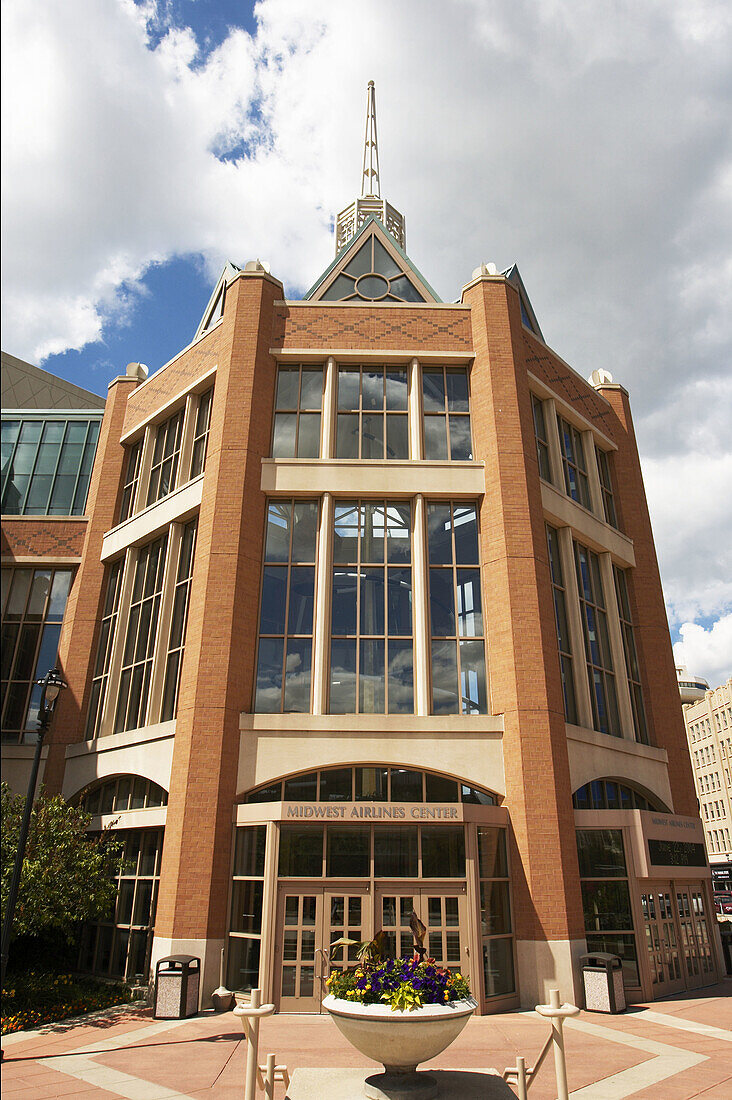 Midwest Airlines Center, exterior of convention building, downtown. Milwaukee. Wisconsin