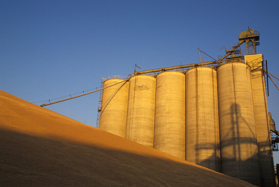 Grain storage bins, USA